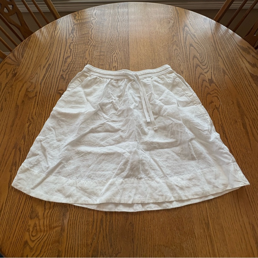 The White Company Linen Circle A-Line Skirt Sz 6 US, UK 10 White Beach Style